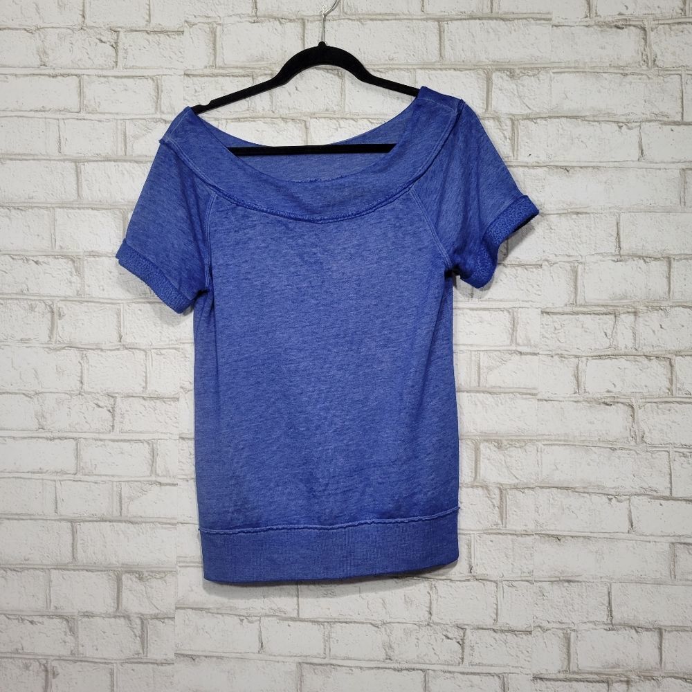 Maurices off shoudler blue short sleeve top
